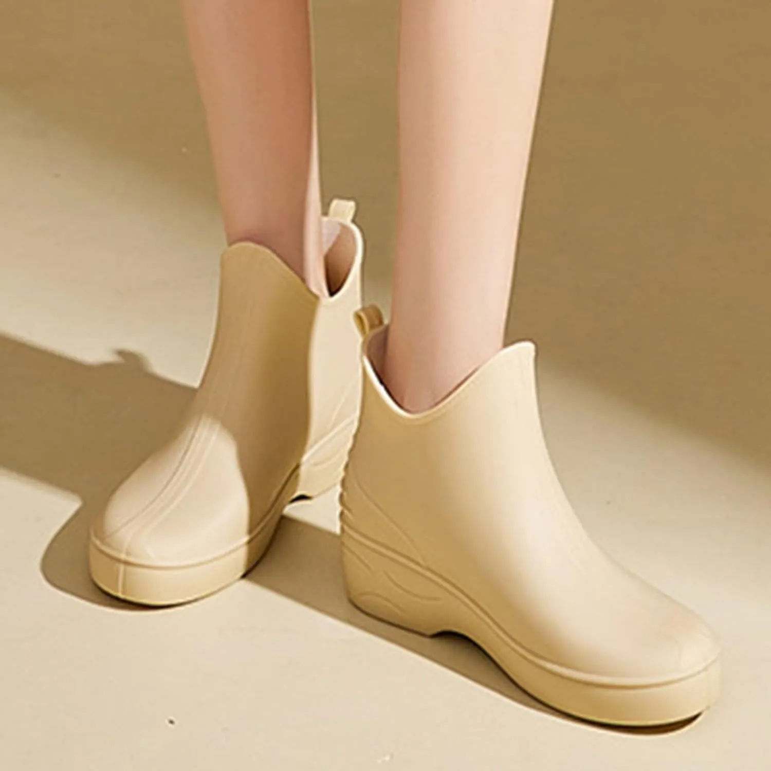 Rain Boots Women Wide Foot Mens Grounded Footwear Ankle Booties with Heel Barefoot Shoes Casual Fall Women's Mid Calf Rain Boots Waterproof Fashion Rain Boots