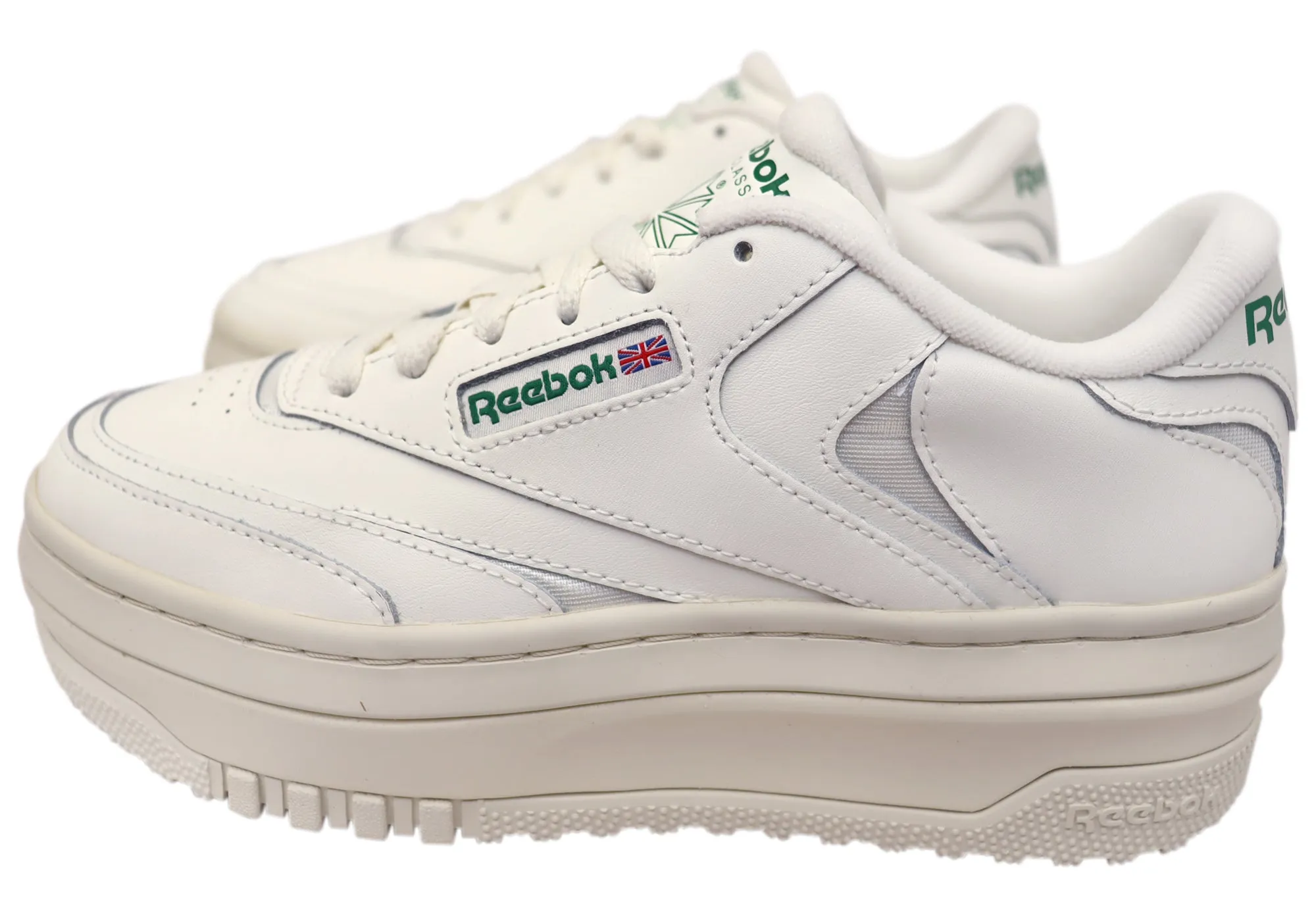 Reebok Club C Extra Womens Leather Comfortable Platform Sneakers