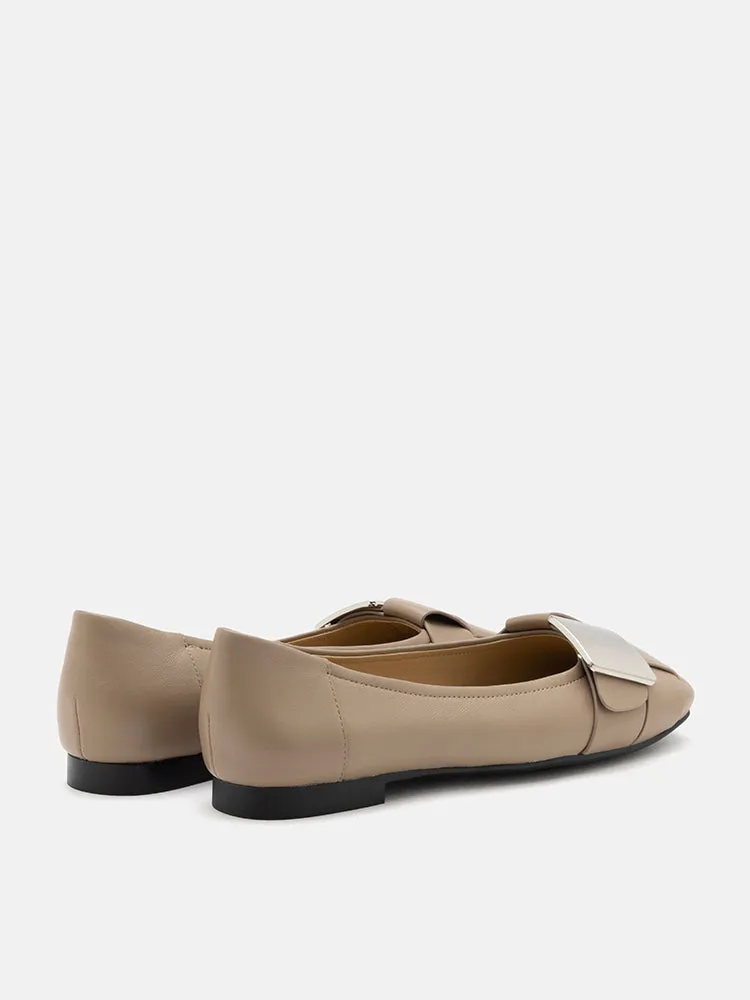 Reese Weaved Silver Buckled Flats