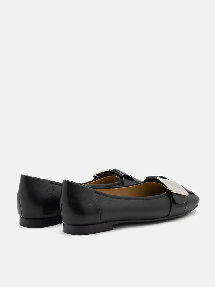 Reese Weaved Silver Buckled Flats