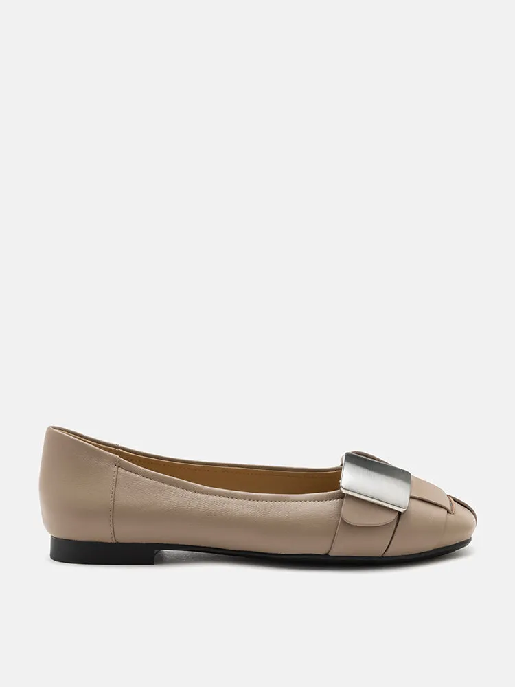 Reese Weaved Silver Buckled Flats