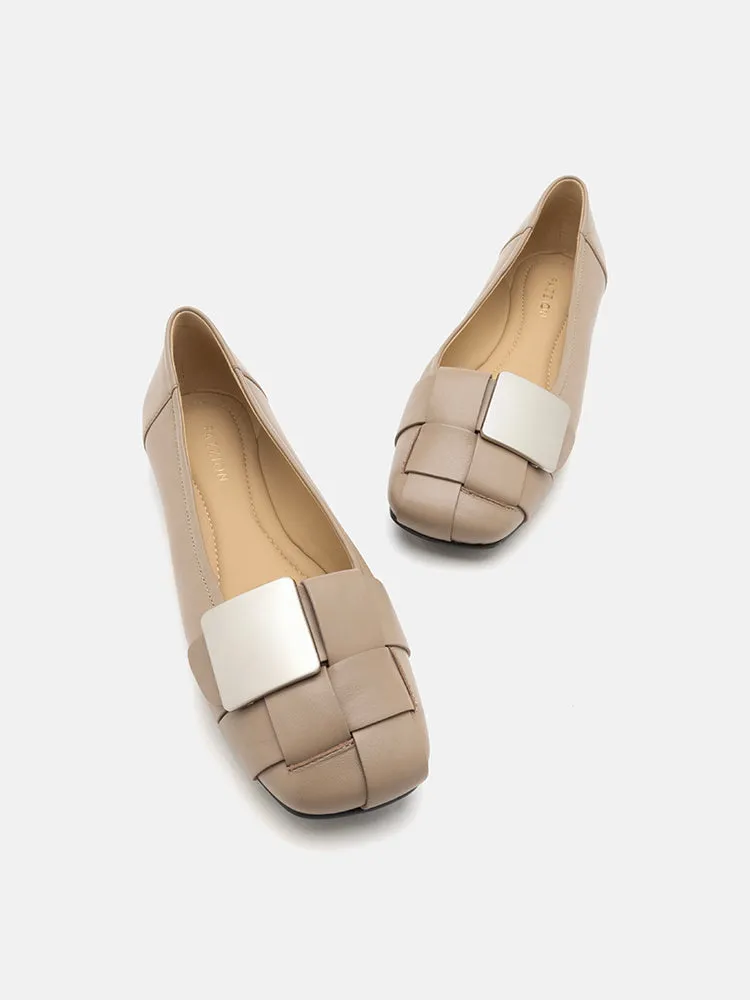 Reese Weaved Silver Buckled Flats