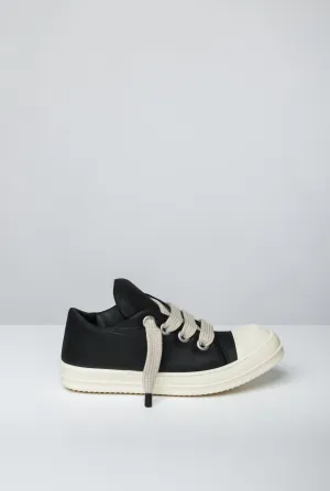 Rick Owens Jumbo Lace Padded Low Sneaks in Black Milk