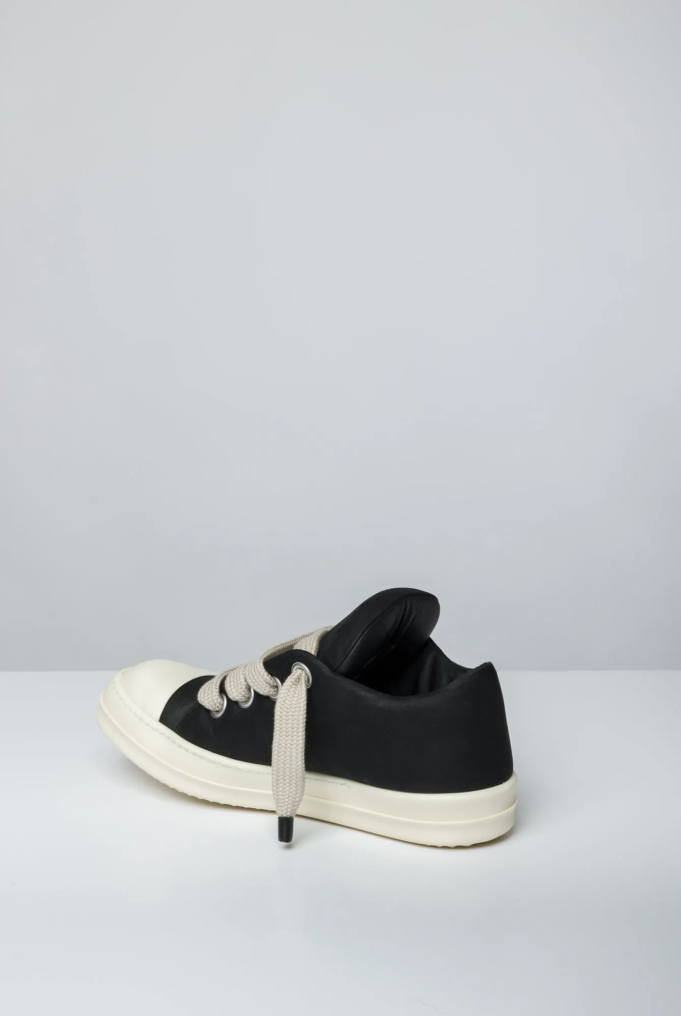Rick Owens Jumbo Lace Padded Low Sneaks in Black Milk