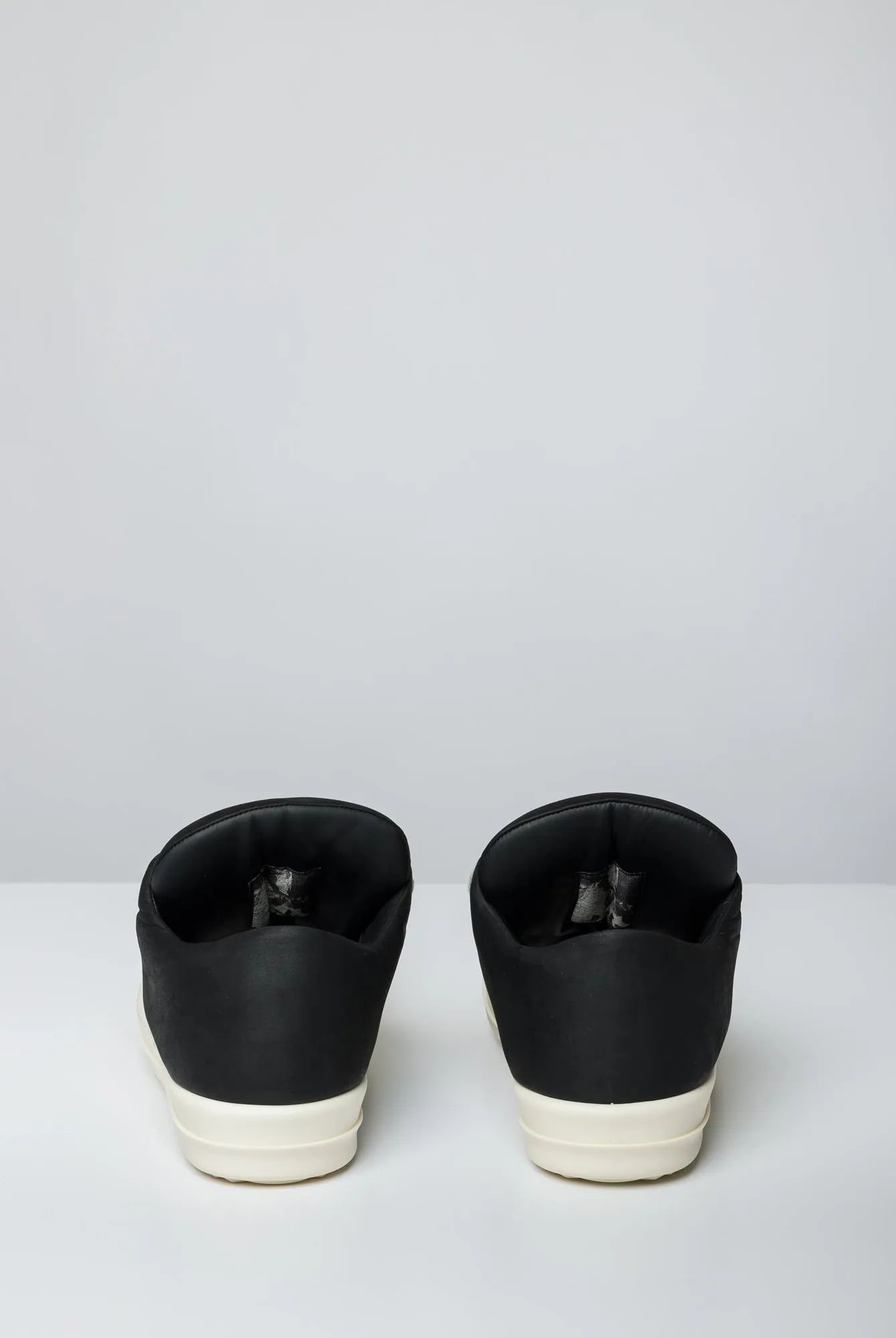 Rick Owens Jumbo Lace Padded Low Sneaks in Black Milk
