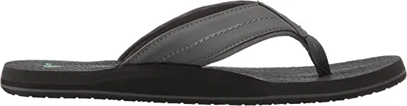 Sanuk Beer Cozy 2 Charcoal Flip-Flop Slip On Rounded Toe Casual Summer Sandals