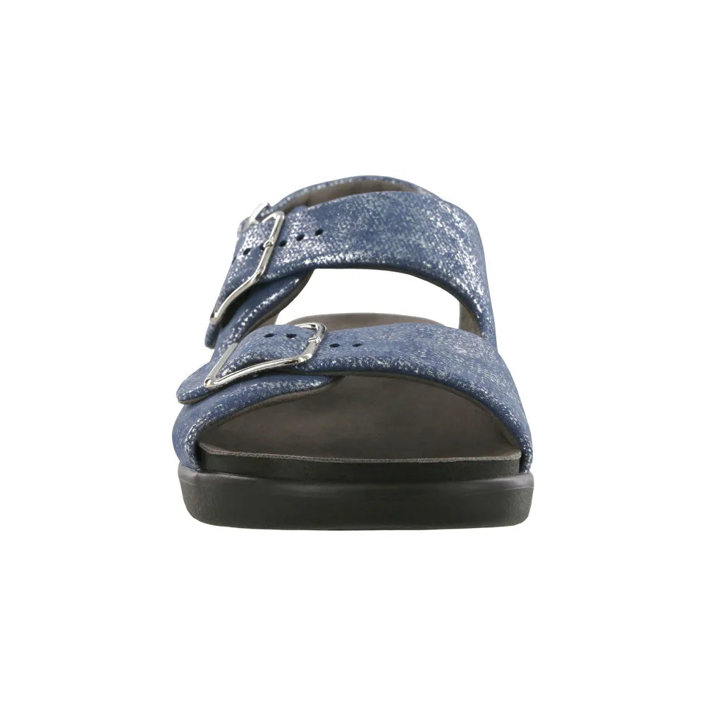 SAS Relaxed Sandal Silver Blue Leather (Women's)