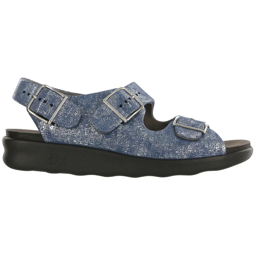 SAS Relaxed Sandal Silver Blue Leather (Women's)