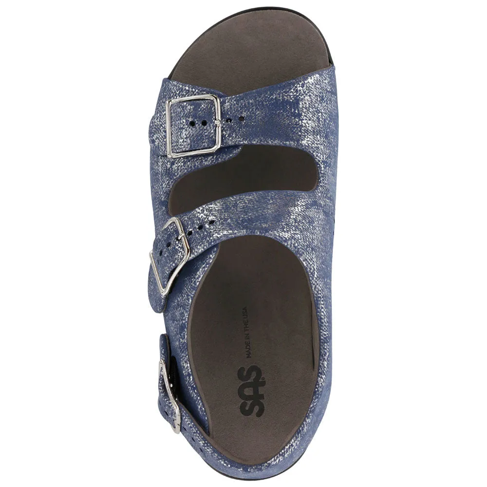 SAS Relaxed Sandal Silver Blue Leather (Women's)