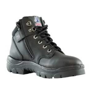 Steel Blue Black Ladies Parkes Zip Sided Lace Up Steel Toe Cap Safety Boot (512758) (Pre-Order)