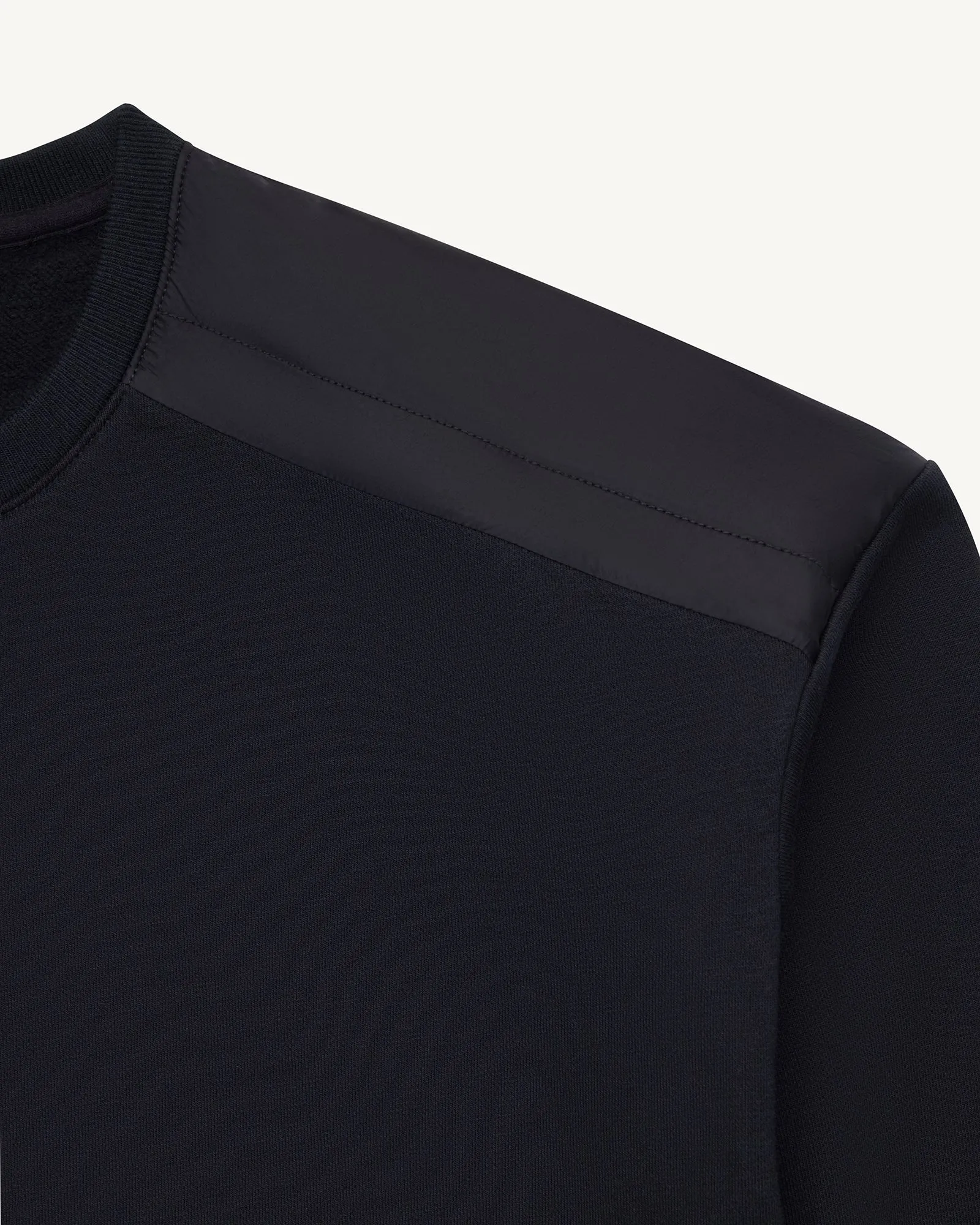 Sweat col rond mix matière Noir Ariane