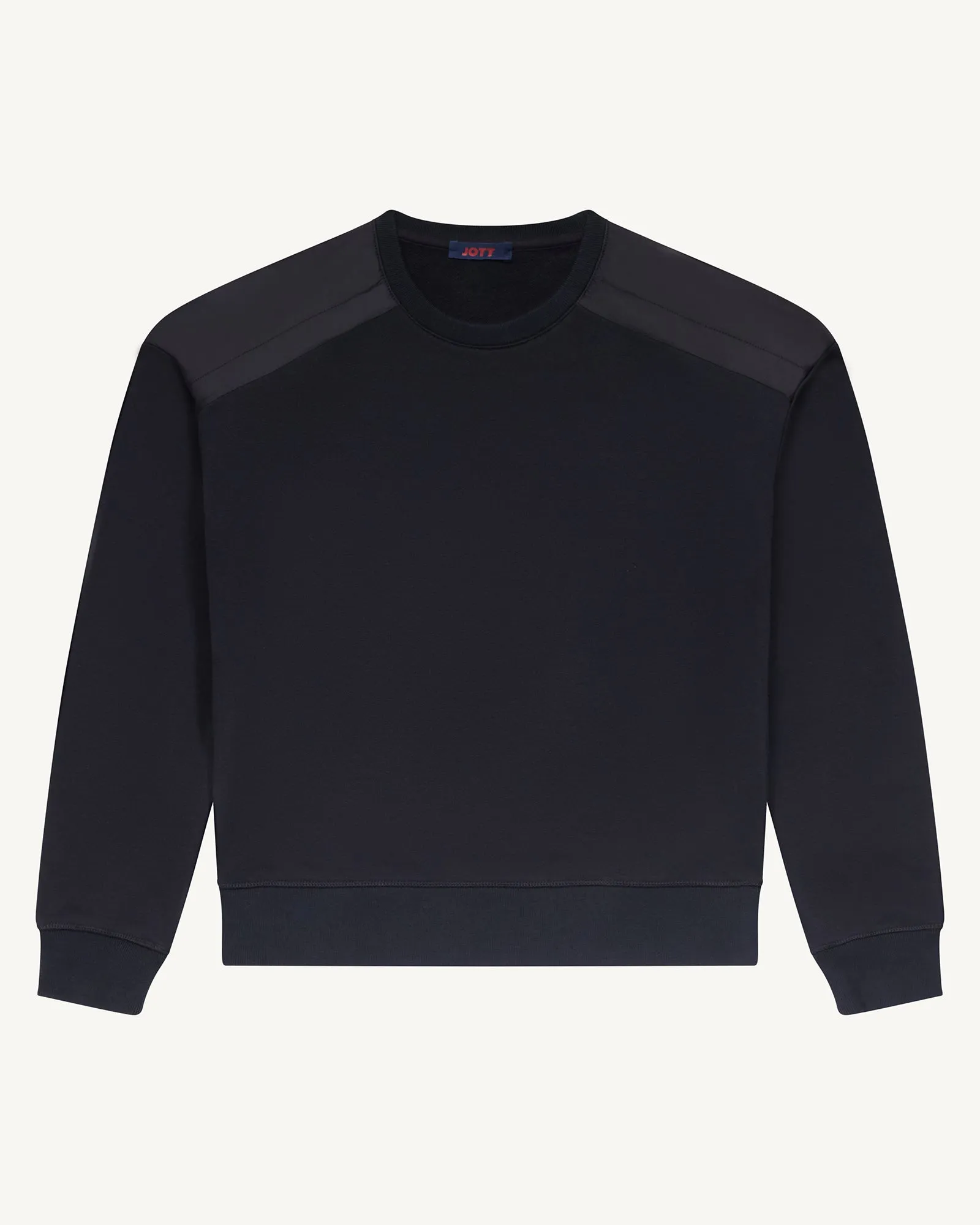 Sweat col rond mix matière Noir Ariane