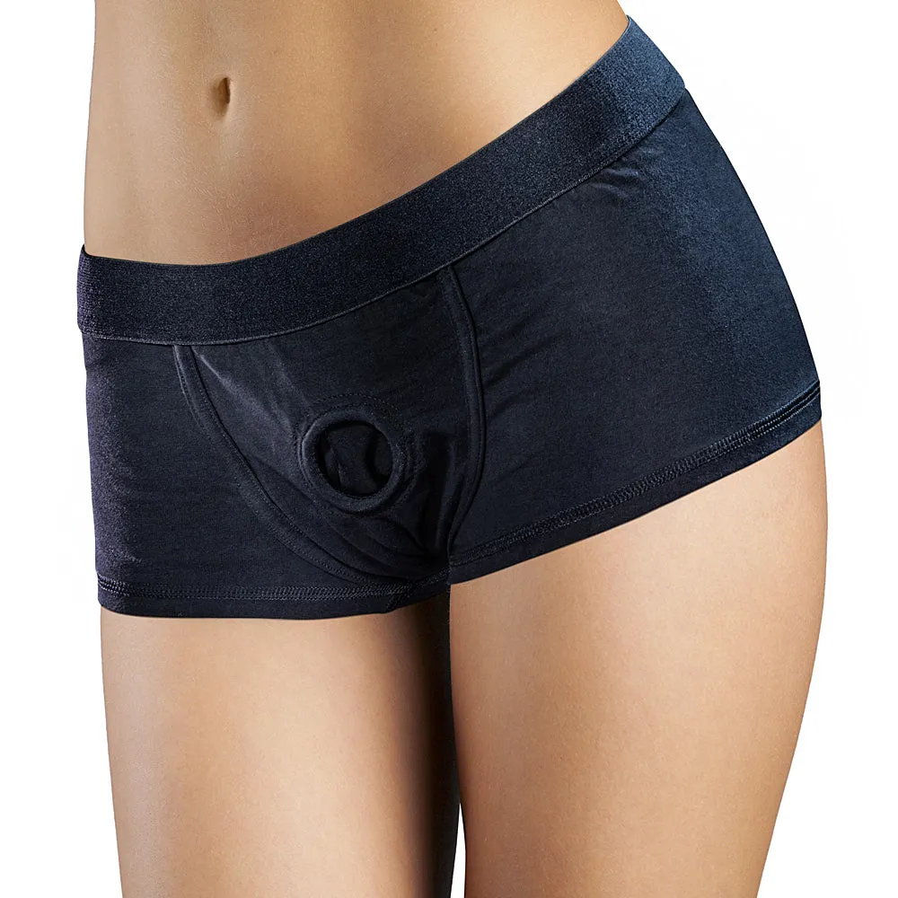 Temptasia Harness Briefs - Medium Black