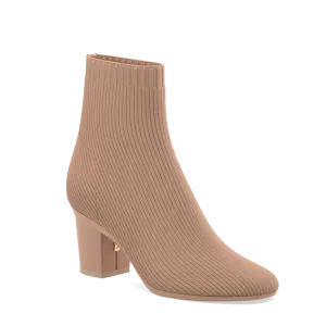 The Josie Bootie - Latte Knit 3 Block