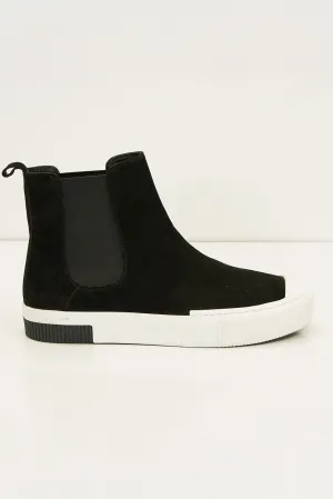 THE KING - Suede Leather and Rubber Sole Chelsea Boots - Black