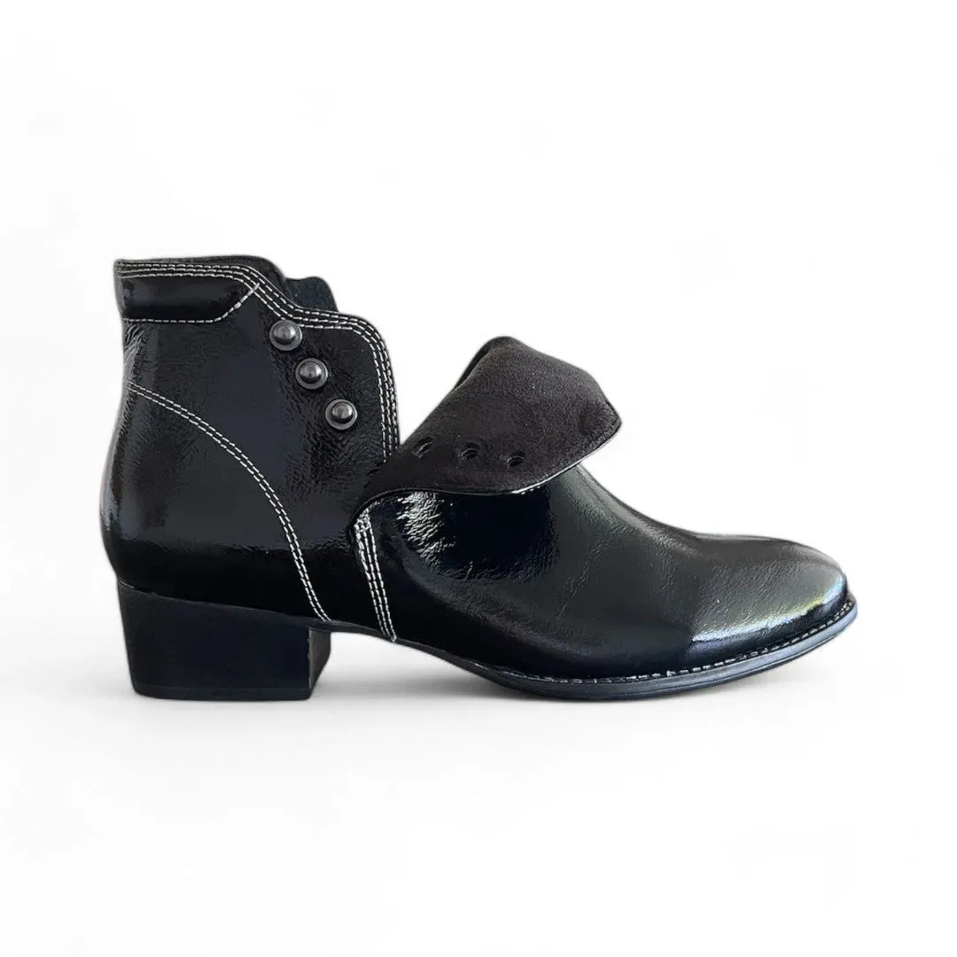Tiko Ankle Boot in Black Patent Leather