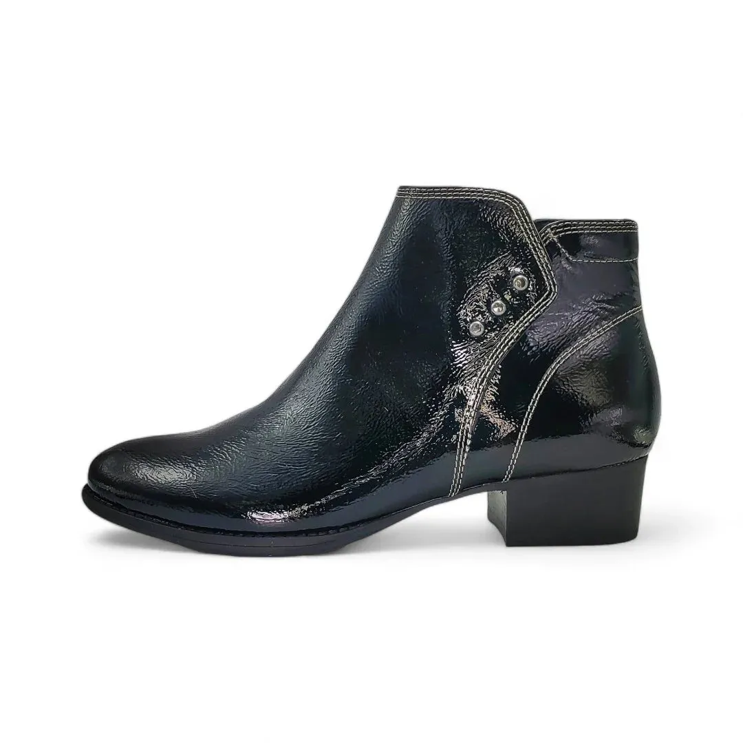 Tiko Ankle Boot in Black Patent Leather
