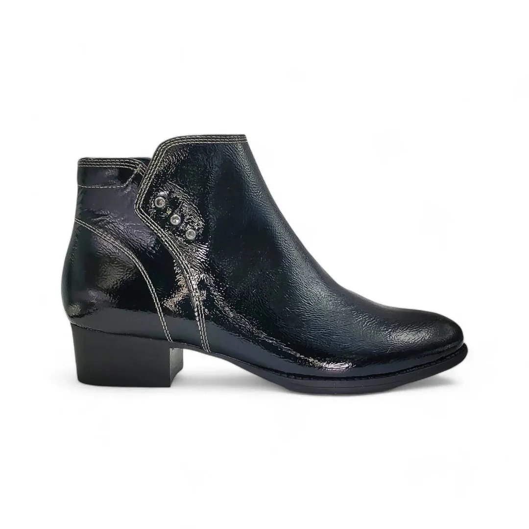 Tiko Ankle Boot in Black Patent Leather