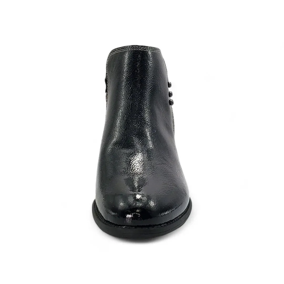 Tiko Ankle Boot in Black Patent Leather