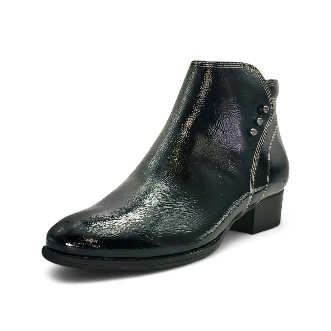 Tiko Ankle Boot in Black Patent Leather