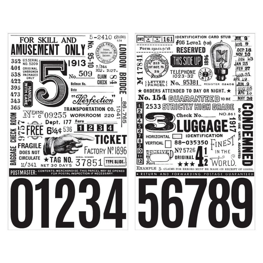 Tim Holtz Idea-Ology - Remnant Rubs Rubons - Eccentric - 2 Sheets