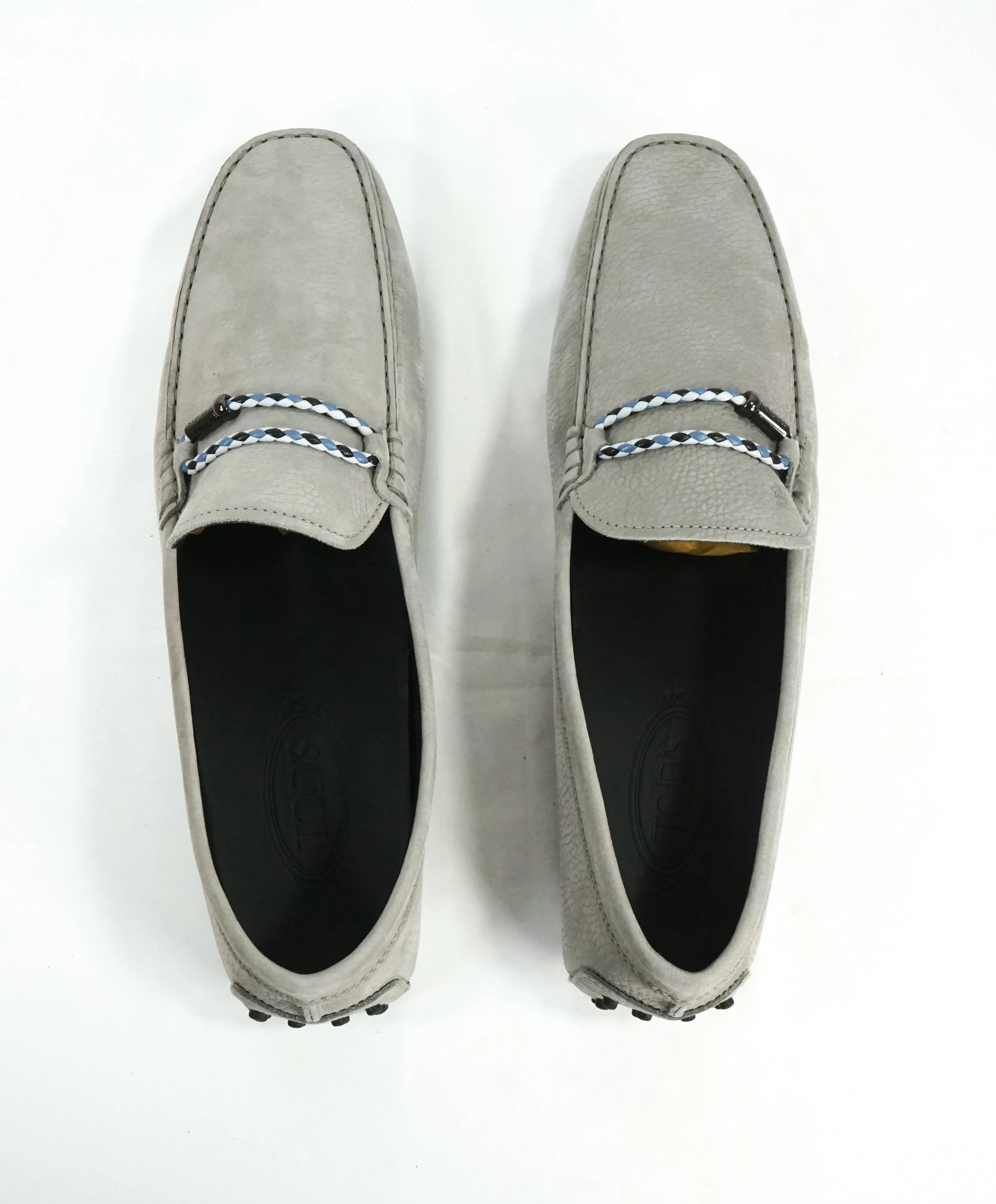 TOD’S - Gommini Laccetto Bi-Color Gray Suede Driving Loafers - 13.5