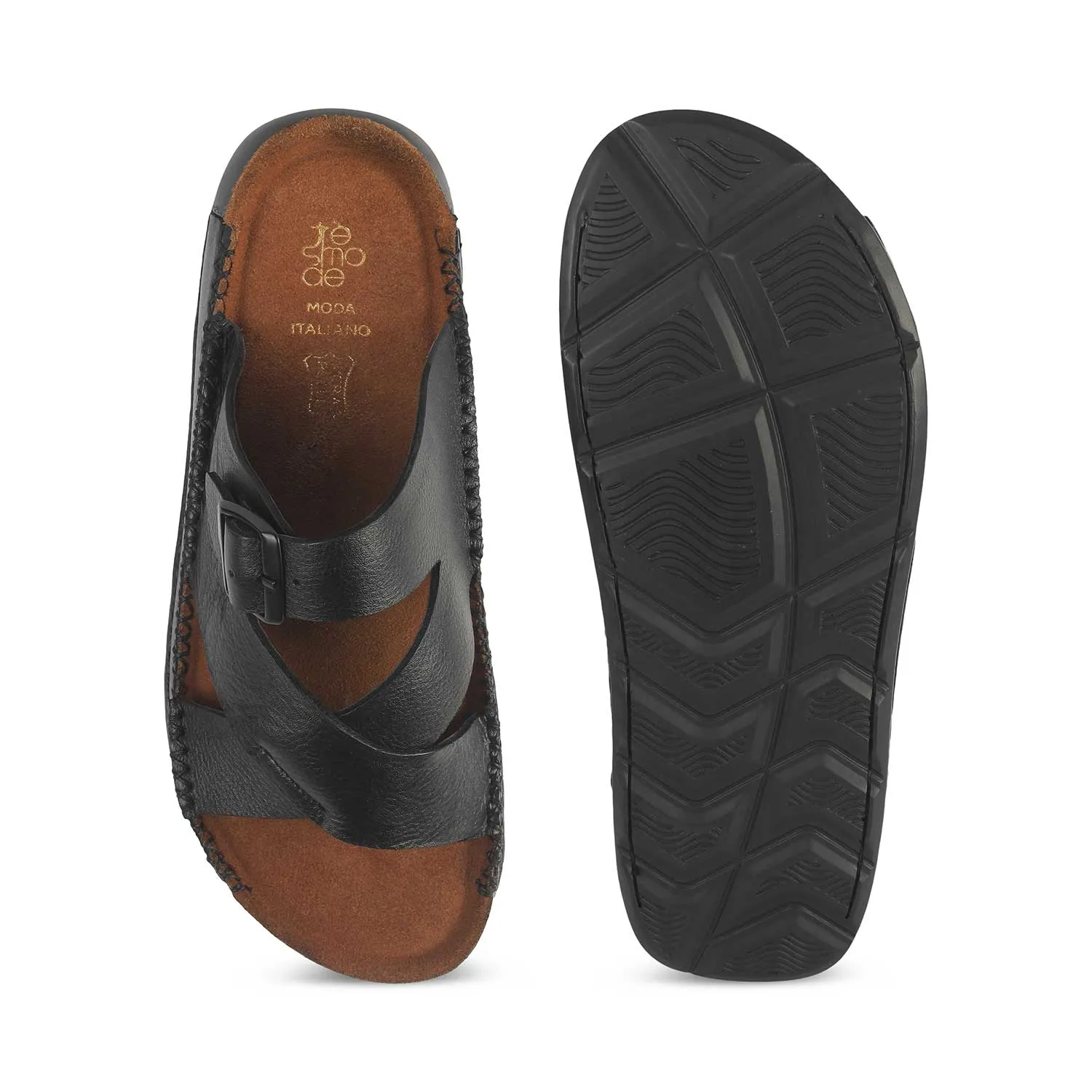 Tresmode Vagri Black Men's Sandals
