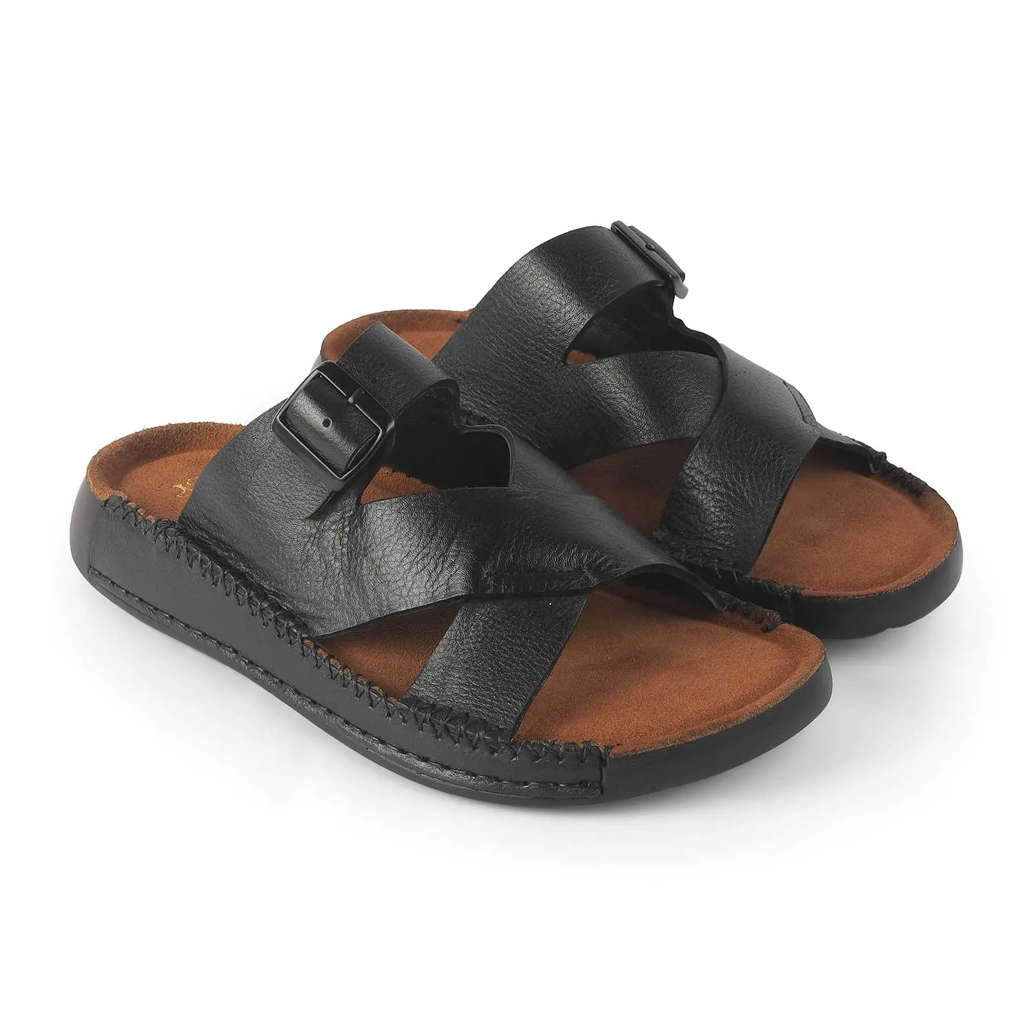 Tresmode Vagri Black Men's Sandals