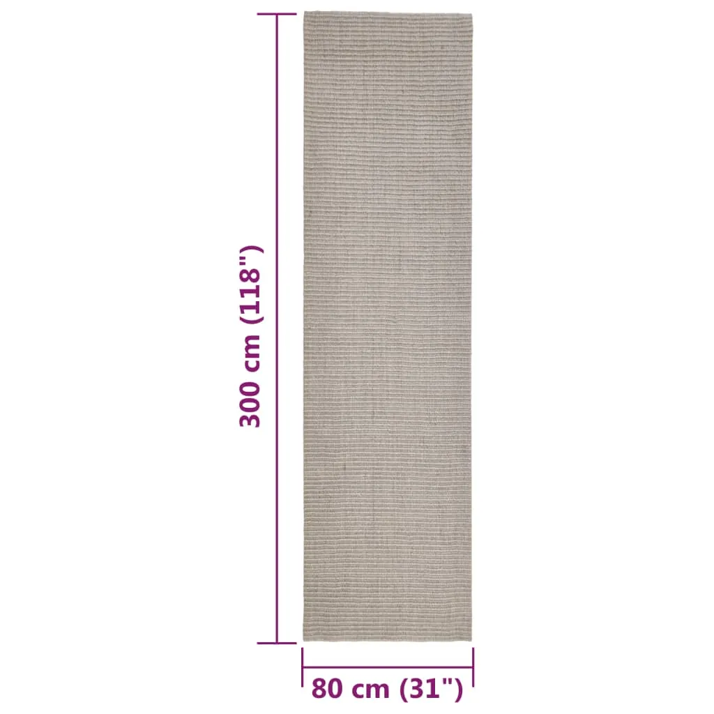 vidaXL Natural Sisal Rug - Eco-friendly, 80x300 cm Sand | Anti-slip, Easy Maintenance