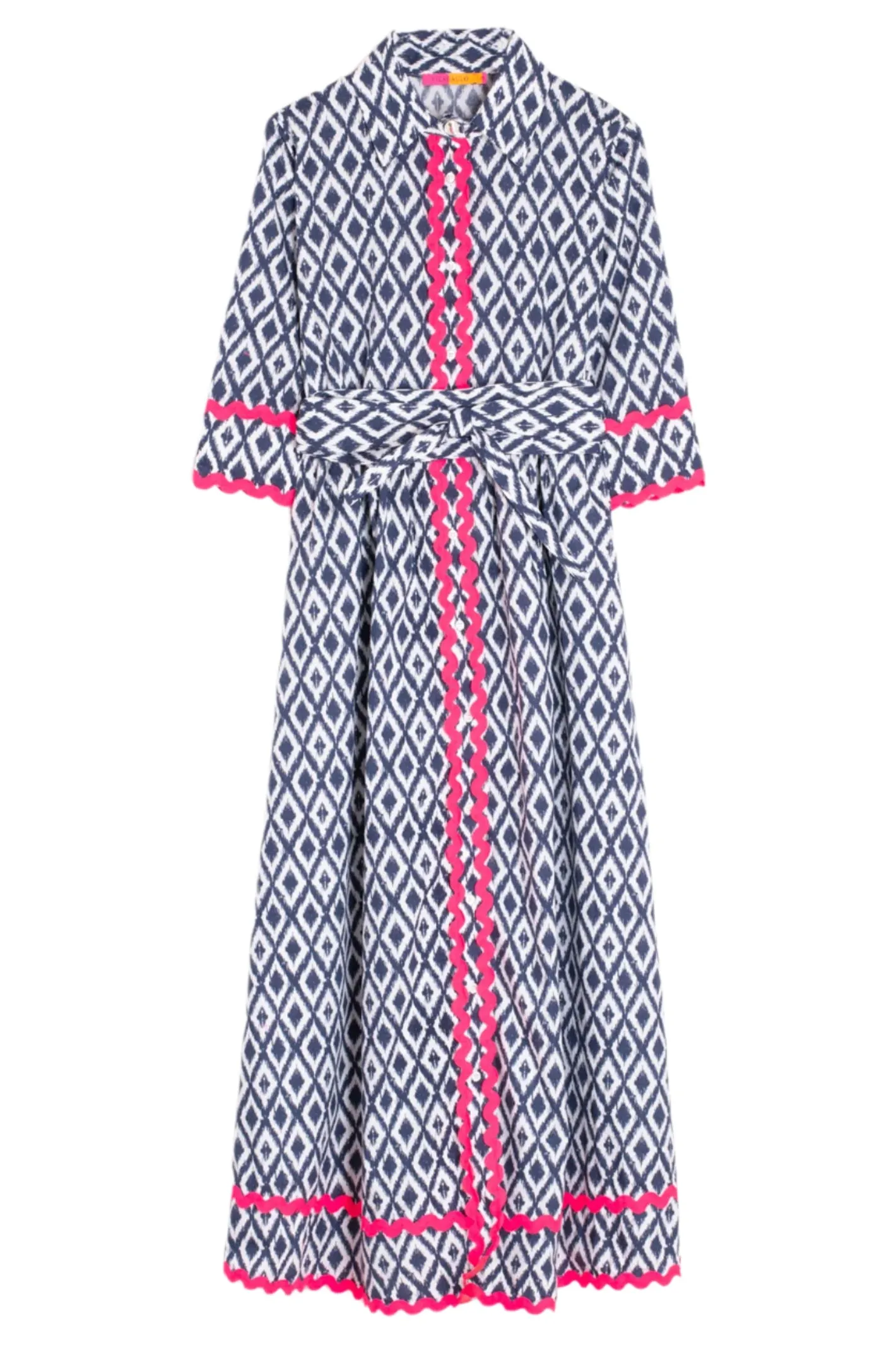 Vilagallo 32309 Navy Diamond Print Shirt Dress