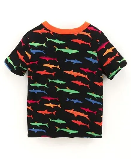 Whales Printed Tshirt - Black