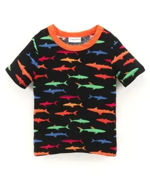 Whales Printed Tshirt - Black